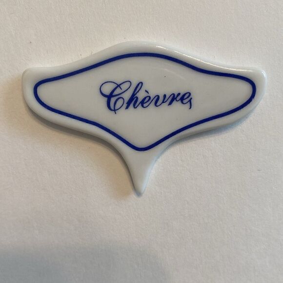 Restoration Hardware French Inspired Ceramic Cheese Markers Set Of 6 White Blue - Picture 7 of 8